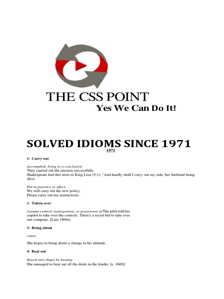 Solved Idiom | PDF | Idiom | Chicken