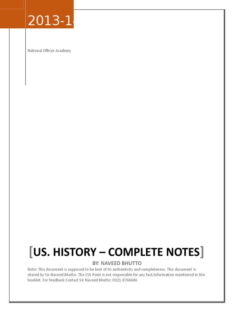 Comprehensive US History Notes | PDF | Christopher Columbus | United ...