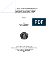 Error Analysis of The Free Writing Essays of The Sixth Grade English Learners at Laboratory Elementary School of State University of Malang