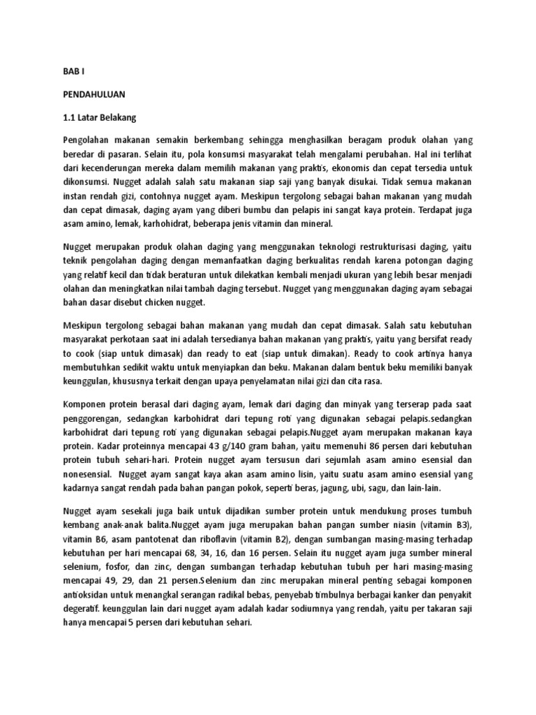 Peran Roti Tawar dalam Nugget Ayam | PDF | Memasak, Makanan, & Anggur ...