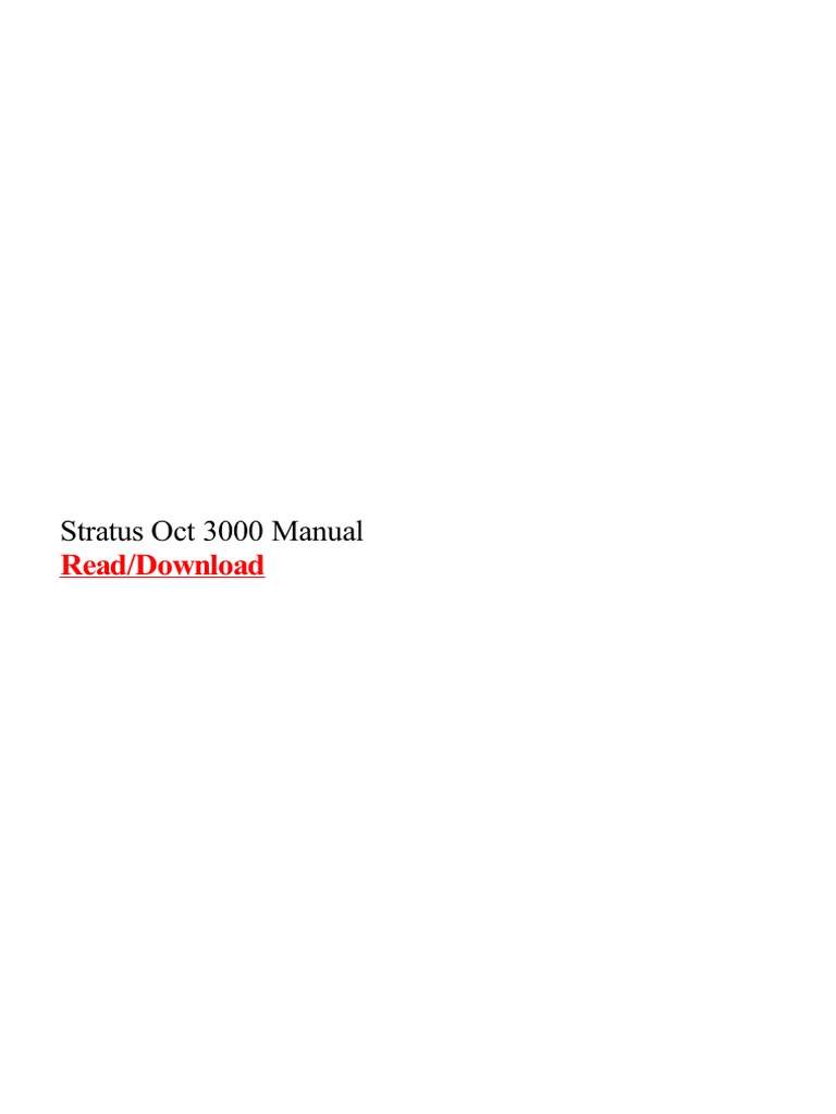 Stratus Oct 3000 Manual | PDF | Vision