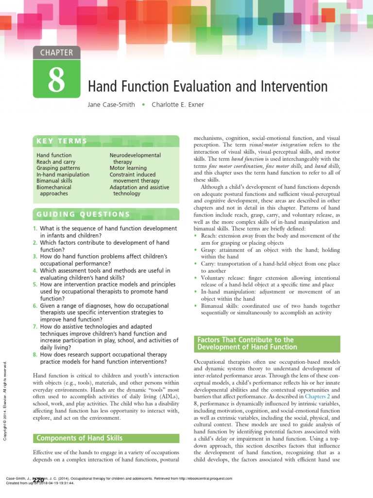 Hand Function Evaluation and Intervention | PDF | Anatomical Terms Of ...