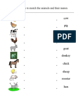 Domestic Animals Matching Sheet Fun Activities Games 10044