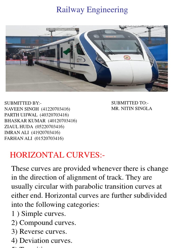 Railway Engineering: Horizontal Curves & Gradients | PDF | Rail ...