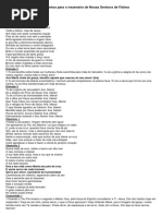 Lista de Cantos Para o Trezenário de Nossa Senhora de Fátima