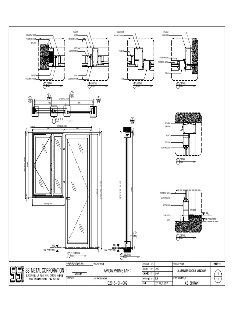 Detailed Diagram of Casement Window Components and Installation PDF