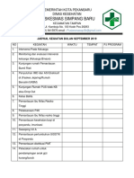 Jadwal Kegiatan Bulan September 2019