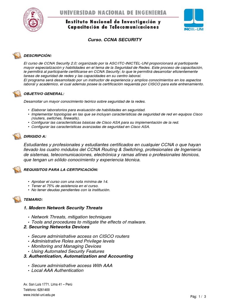 Ccna Security | PDF | Certificaciones de Cisco | Cisco Systems