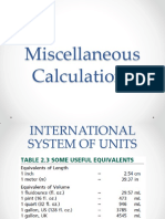 Miscellaneous Calculations