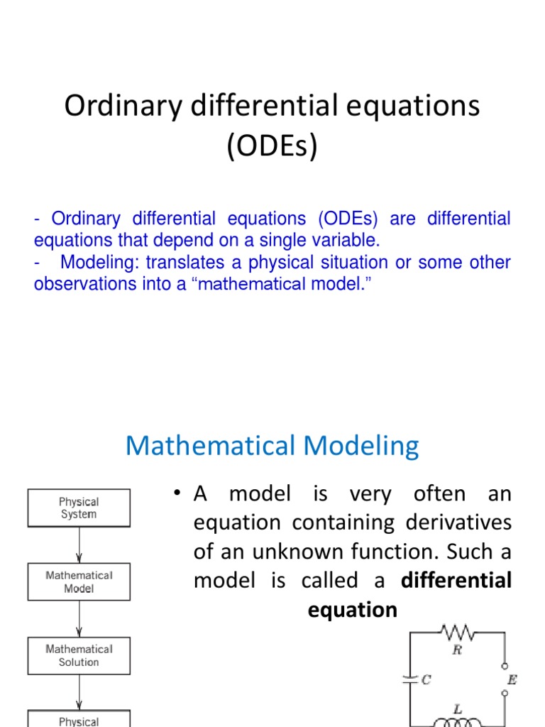 Ordinary Differential Equations (Odes) | Ordinary Differential Equation ...