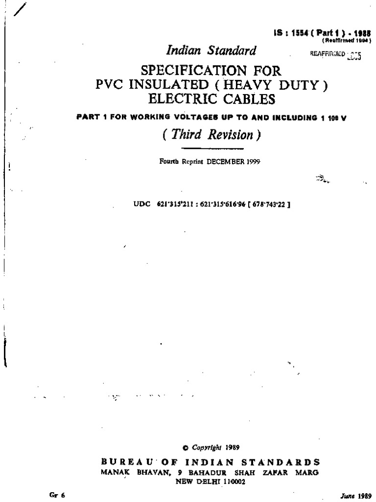 Is 1554 - I PDF | PDF
