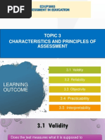 Topic 3 Characteristics and Principles of Assessment