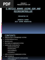 E-Notice Board Using GSM and Microcontroller: Project Presentation On