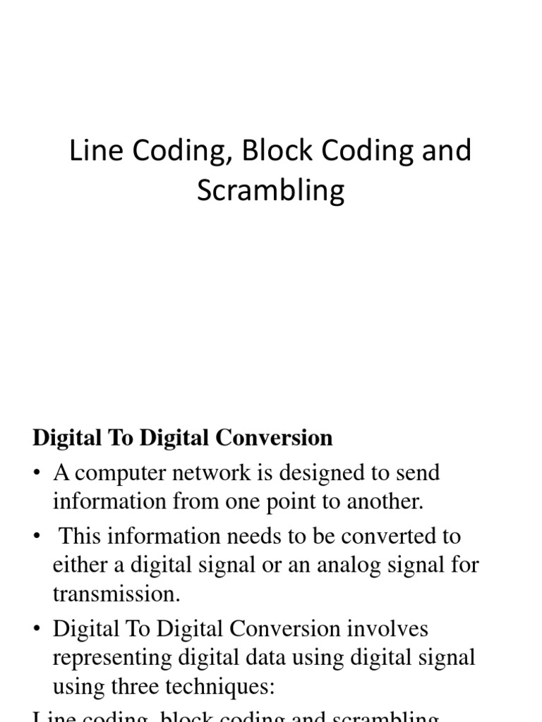 Line Coding, Block Coding and Scrambling | Download Free PDF | Digital ...