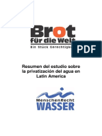 Resumen del estudio sobre la privatización del agua en Latin America