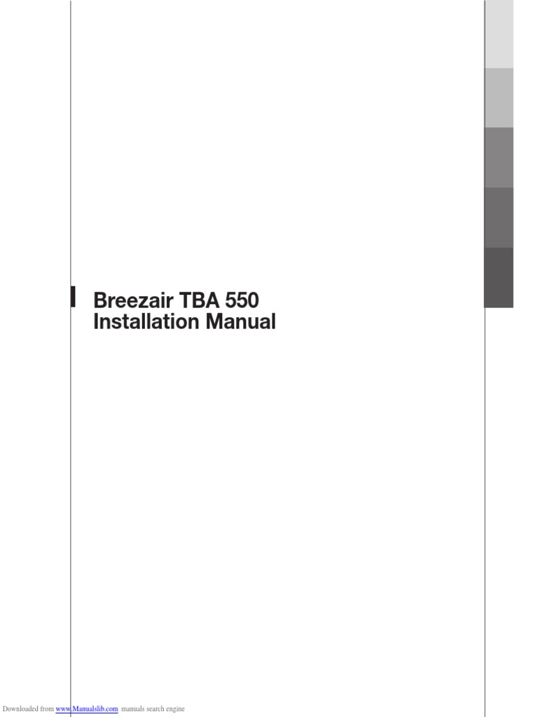 Breezair TBA 550 Installation Manual Downloaded From Manuals Search