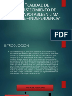 Calidad de Abastecimiento de Agua Potable en