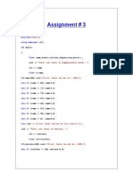 Assignment # 3: #Include #Include Using Namespace Int