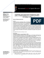 Technological and Total Factor Productivity (TFP) Policy Recommendations For Economic Growth in Developing World