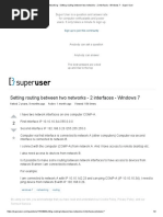 Networking - Setting Routing Between Two Networks - 2 Interfaces - Windows 7 - Super User