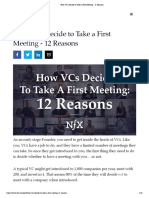 How VCs Decide To Take A First Meeting - 12 Reasons