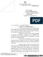 Resolución de la Sala I de la Cámara Nacional en lo Criminal y Correccional Federal en causa CFP 13.816/2018 “López, Cristóbal Manuel s/ excarcelación”