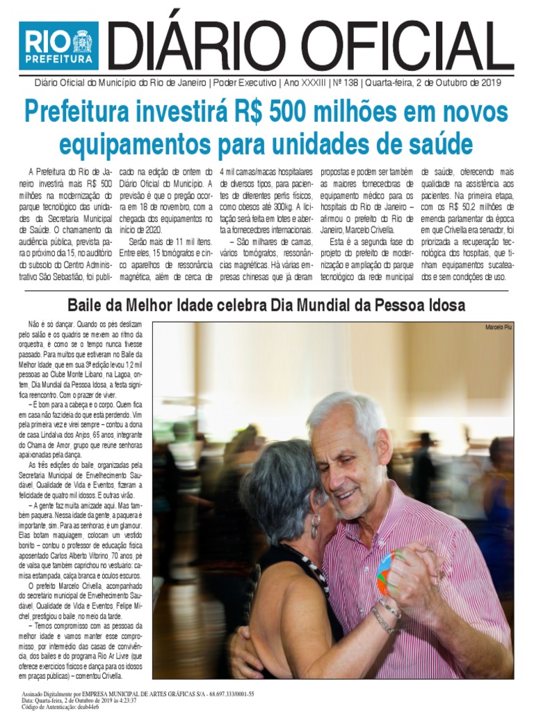 Rio de Janeiro 2019-10-02 Completo | PDF | Rio de Janeiro | Estatuto