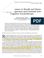 Positive Responses To Benefit and Harm: Bringing Forgiveness and Gratitude Into Cognitive Psychotherapy
