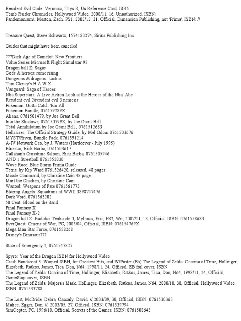 Listofprimagamesguidesbytearyeyesandersonmay242010 Leisure Sports