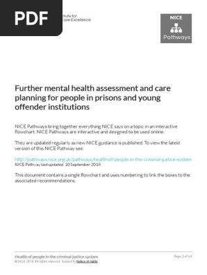 Health of People in the Criminal Justice System Further Mental Health Assessment and Care Planning for People in Prisons and Young Offender Ins