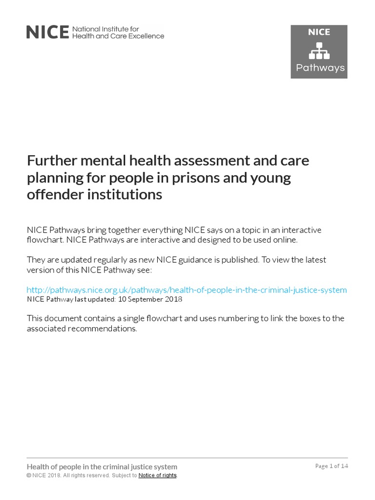 Health of People in The Criminal Justice System Further Mental Health ...