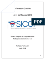 Informe de Gestión SICOP Al 31 Mayo Del 2019
