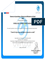 Certificado de Aprobación Curso Control de Infecciones Salud