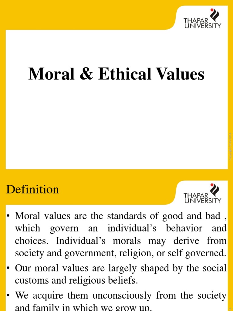 moral values and ethics essay