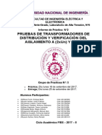 Transformadores pruebas distribución aislamiento