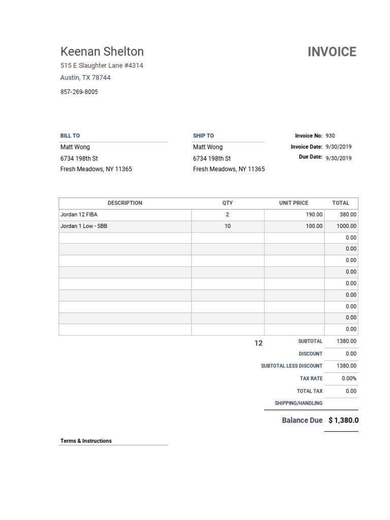 Invoice 930 | PDF