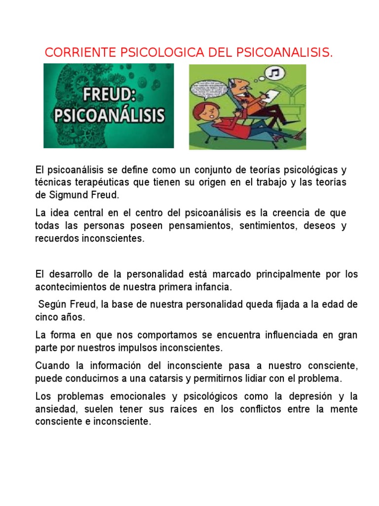 Corriente Psicologica Del Psicoanalisis PDF Psicoanálisis