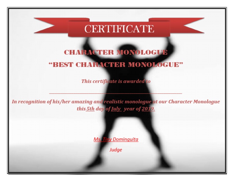 Best Character Monologue | PDF