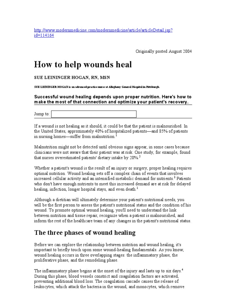 How To Help Wounds Heal: The Three Phases of Wound Healing | PDF ...