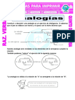 Analogías Ejercicios para Quinto de Primaria