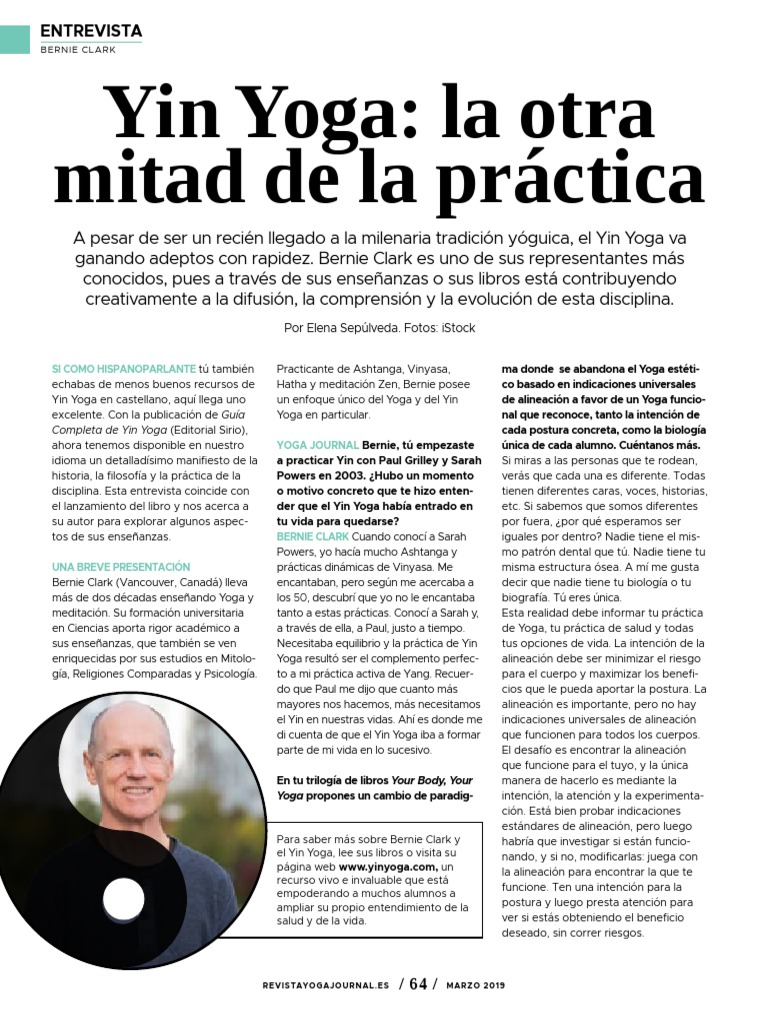 Entrevista a Bernie Clark sobre Yin Yoga | PDF | Yoga | Yin y yang