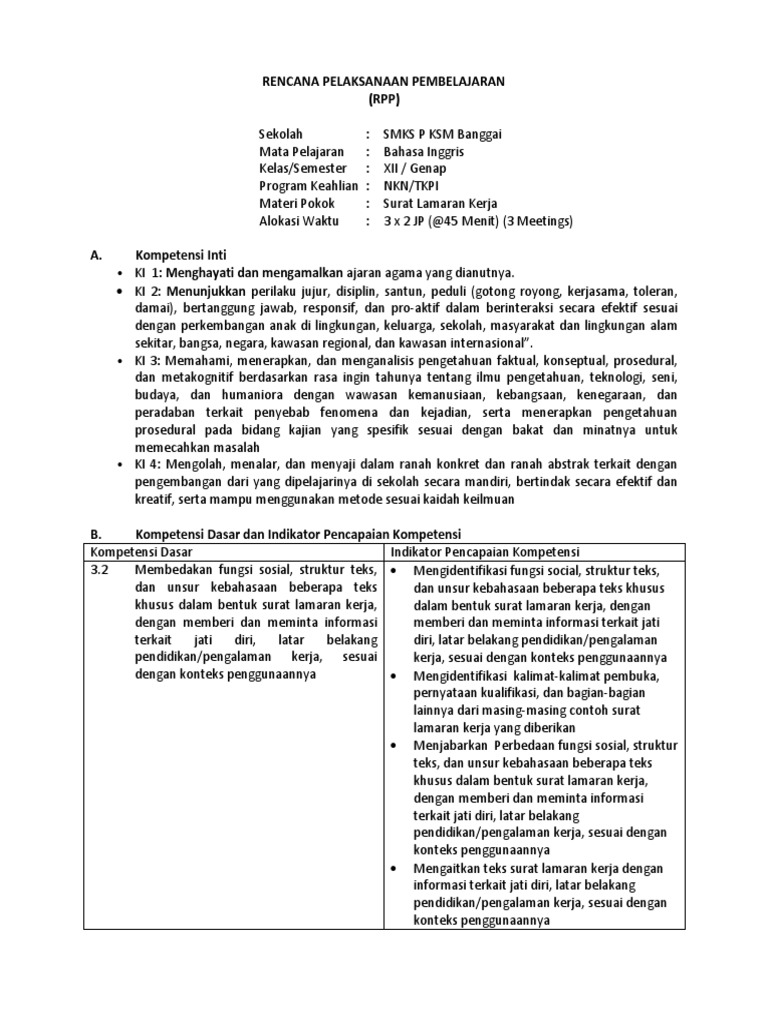 Rpp Kd 3 2 Kelas Xii S 1