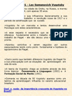 Aspectos Sobre Aprendizagem e Desenvolvimento Segundo VYGOTSKY