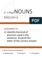 Quiz # 2, Pronouns