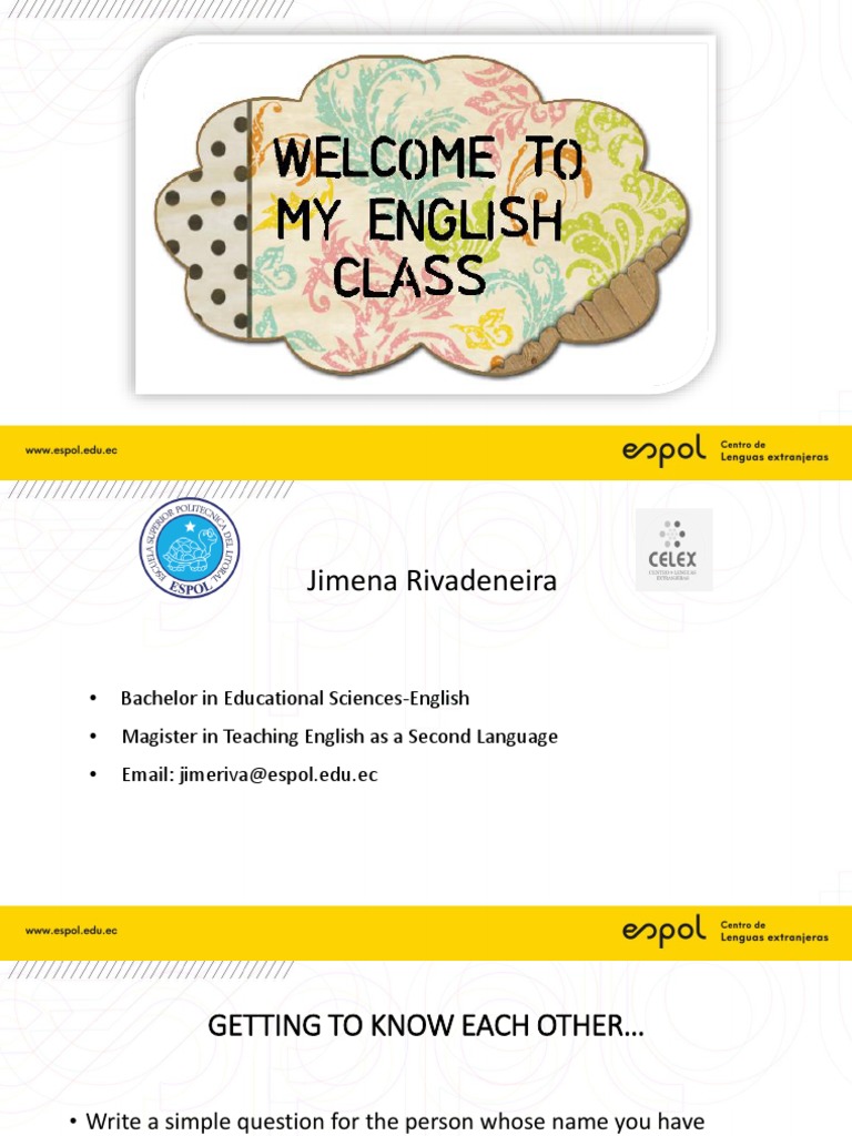 First Day Class Introduction Guide | PDF | Teachers | Cognition