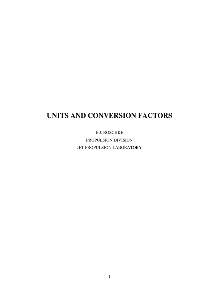 Units and Conversion Factors Guide | PDF | Weight | Calorie