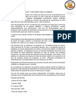 Proyecto Quiero Vivir Sano-Salud y Vida