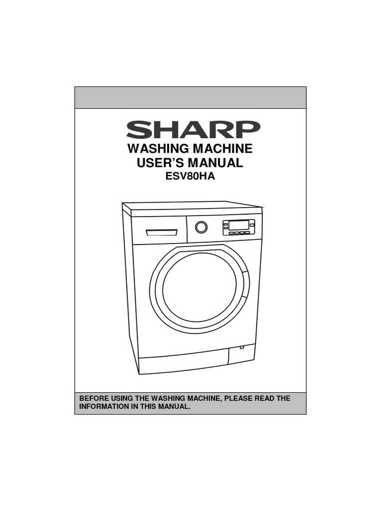 Washing Machine User'S Manual Esv80Ha PDF Laundry Washing Machine