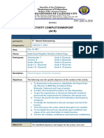 Accomplishment Completion Report (ACR)