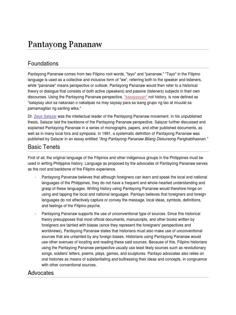 Pantayong Pananaw PDF Social Science Sociology